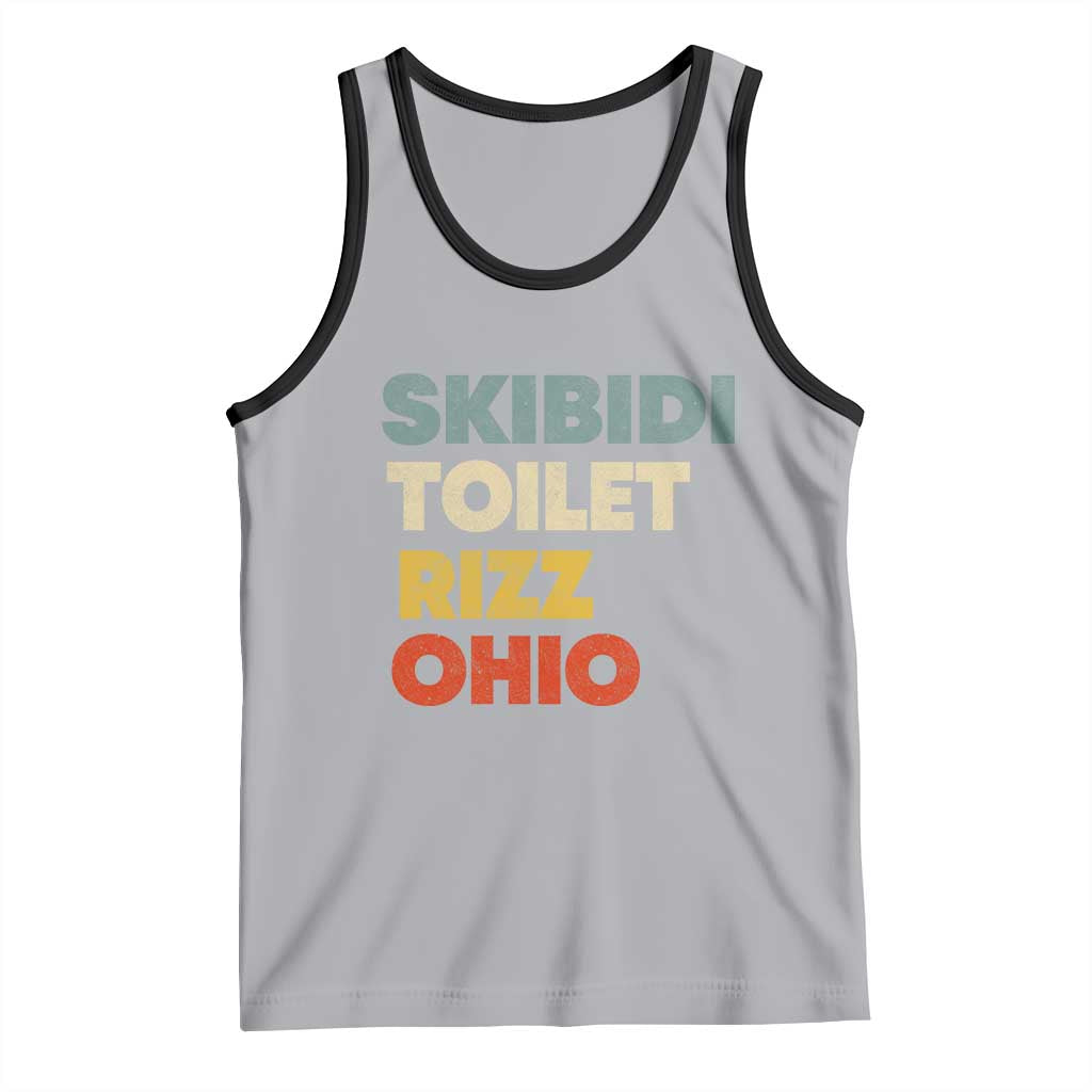 Skibidi Toilet Rizz Ohio Tank Top Funny Gen Alpha Slang Rizzler Game TS02 Athletic Heather Black Print Your Wear