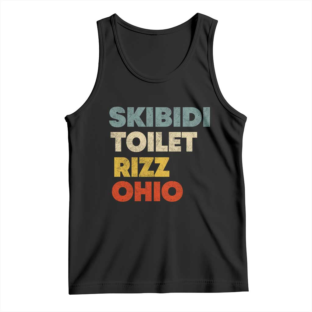 Skibidi Toilet Rizz Ohio Tank Top Funny Gen Alpha Slang Rizzler Game TS02 Black Print Your Wear