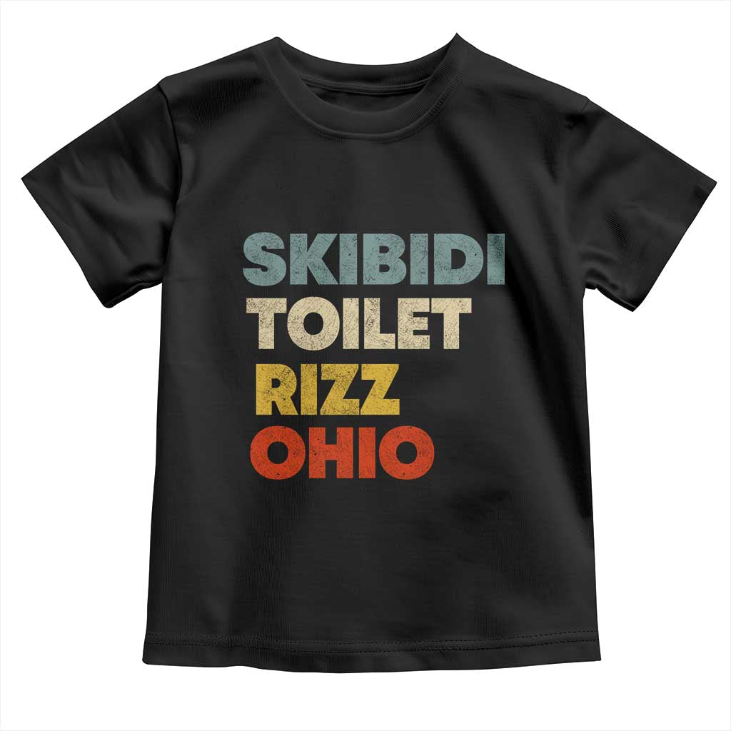 Skibidi Toilet Rizz Ohio Toddler T Shirt Funny Gen Alpha Slang Rizzler Game TS02 Black Print Your Wear
