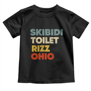 Skibidi Toilet Rizz Ohio Toddler T Shirt Funny Gen Alpha Slang Rizzler Game TS02 Black Print Your Wear