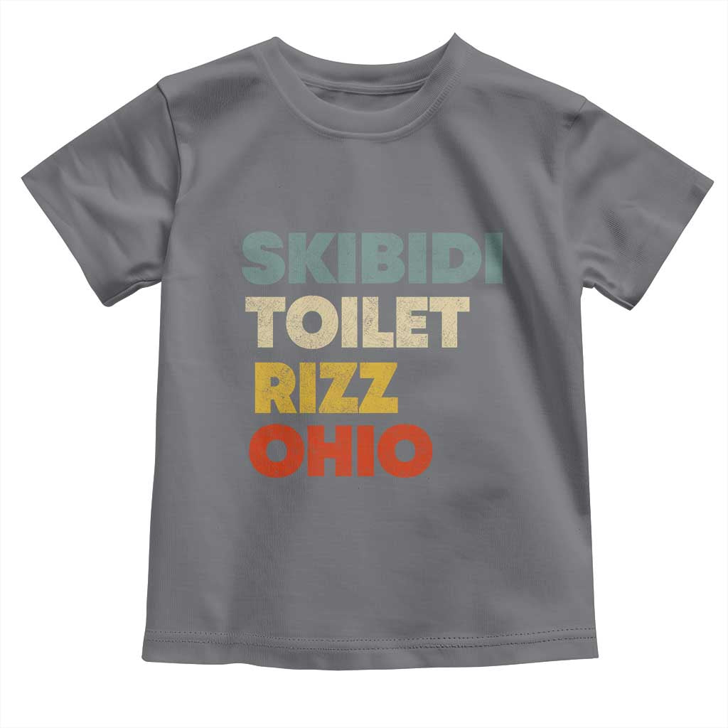 Skibidi Toilet Rizz Ohio Toddler T Shirt Funny Gen Alpha Slang Rizzler Game TS02 Charcoal Print Your Wear