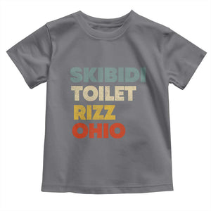 Skibidi Toilet Rizz Ohio Toddler T Shirt Funny Gen Alpha Slang Rizzler Game TS02 Charcoal Print Your Wear