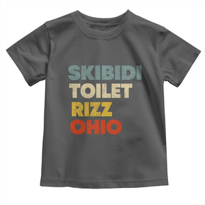 Skibidi Toilet Rizz Ohio Toddler T Shirt Funny Gen Alpha Slang Rizzler Game TS02 Dark Heather Print Your Wear