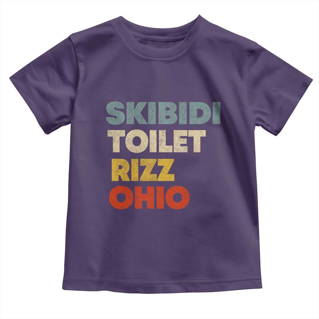 Skibidi Toilet Rizz Ohio Toddler T Shirt Funny Gen Alpha Slang Rizzler Game TS02 Purple Print Your Wear