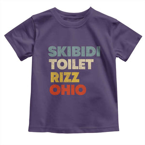 Skibidi Toilet Rizz Ohio Toddler T Shirt Funny Gen Alpha Slang Rizzler Game TS02 Purple Print Your Wear