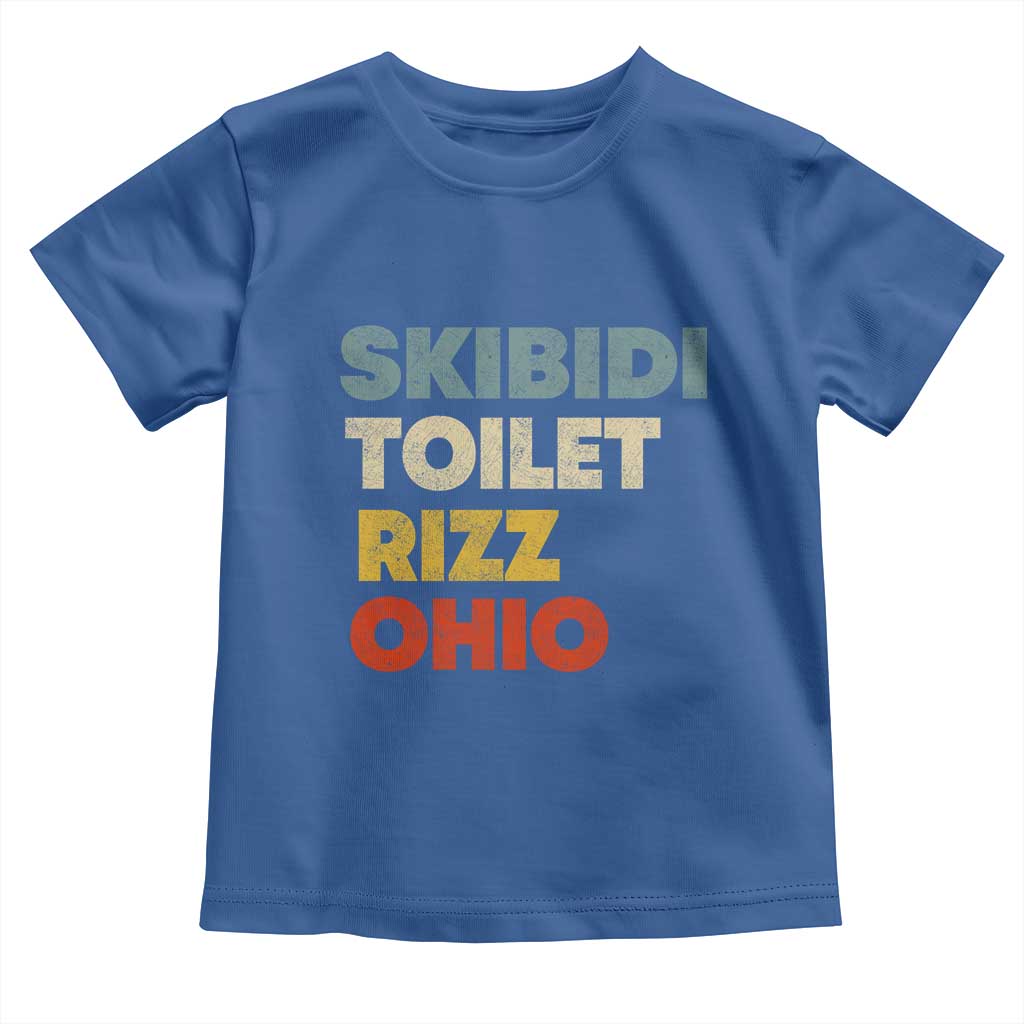 Skibidi Toilet Rizz Ohio Toddler T Shirt Funny Gen Alpha Slang Rizzler Game TS02 Royal Blue Print Your Wear