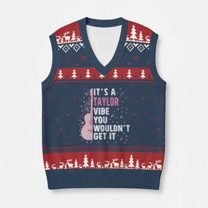 Taylor Name V-Neck Knit Sweater Vest It's A Taylor Vibe You Wouldn't Get It TS02 Navy Red Print Your Wear