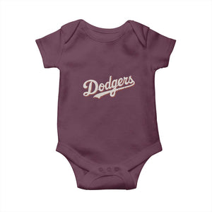 Vintage Retro Dodgers Name Baby Onesie Throwback Classic Style TS02 Maroon Print Your Wear