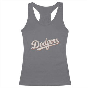 Vintage Retro Dodgers Name Racerback Tank Top Throwback Classic Style TS02 Charcoal Print Your Wear