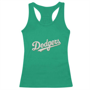 Vintage Retro Dodgers Name Racerback Tank Top Throwback Classic Style TS02 Irish Green Print Your Wear