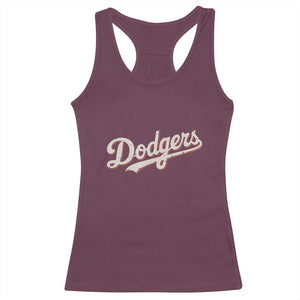 Vintage Retro Dodgers Name Racerback Tank Top Throwback Classic Style TS02 Maroon Print Your Wear