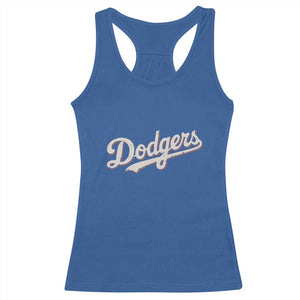 Vintage Retro Dodgers Name Racerback Tank Top Throwback Classic Style TS02 Royal Blue Print Your Wear