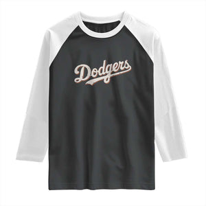 Vintage Retro Dodgers Name Raglan Shirt Throwback Classic Style TS02 Black White Print Your Wear