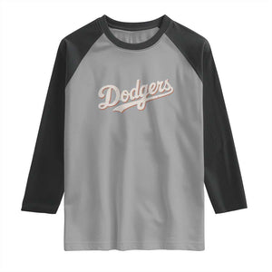Vintage Retro Dodgers Name Raglan Shirt Throwback Classic Style TS02 Sport Gray Black Print Your Wear