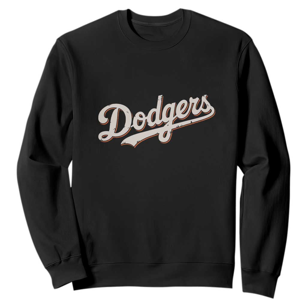 Vintage Retro Dodgers Name Sweatshirt Throwback Classic Style TS02 Black Print Your Wear