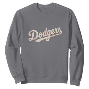 Vintage Retro Dodgers Name Sweatshirt Throwback Classic Style TS02 Charcoal Print Your Wear