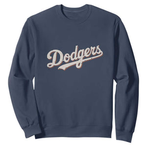 Vintage Retro Dodgers Name Sweatshirt Throwback Classic Style TS02 Navy Print Your Wear