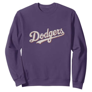 Vintage Retro Dodgers Name Sweatshirt Throwback Classic Style TS02 Purple Print Your Wear