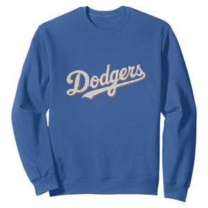 Vintage Retro Dodgers Name Sweatshirt Throwback Classic Style TS02 Royal Blue Print Your Wear