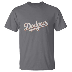 Vintage Retro Dodgers Name T Shirt Throwback Classic Style TS02 Charcoal Print Your Wear