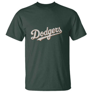 Vintage Retro Dodgers Name T Shirt Throwback Classic Style TS02 Dark Forest Green Print Your Wear