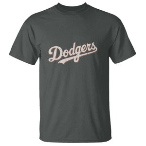 Vintage Retro Dodgers Name T Shirt Throwback Classic Style TS02 Dark Heather Print Your Wear