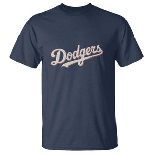 Vintage Retro Dodgers Name T Shirt Throwback Classic Style TS02 Navy Print Your Wear