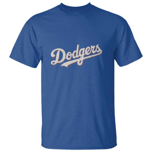 Vintage Retro Dodgers Name T Shirt Throwback Classic Style TS02 Royal Blue Print Your Wear