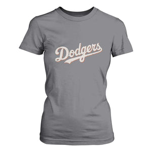 Vintage Retro Dodgers Name T Shirt For Women Throwback Classic Style TS02 Charcoal Print Your Wear