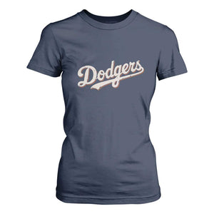 Vintage Retro Dodgers Name T Shirt For Women Throwback Classic Style TS02 Navy Print Your Wear