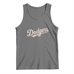 Vintage Retro Dodgers Name Tank Top Throwback Classic Style TS02 Black Heather Print Your Wear