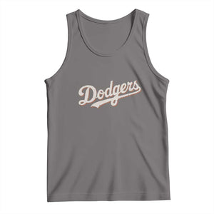 Vintage Retro Dodgers Name Tank Top Throwback Classic Style TS02 Deep Heather Print Your Wear