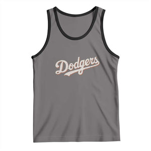 Vintage Retro Dodgers Name Tank Top Throwback Classic Style TS02 Deep Heather Black Print Your Wear