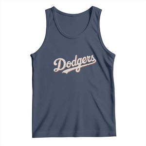 Vintage Retro Dodgers Name Tank Top Throwback Classic Style TS02 Navy Print Your Wear