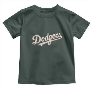 Vintage Retro Dodgers Name Toddler T Shirt Throwback Classic Style TS02 Dark Forest Green Print Your Wear