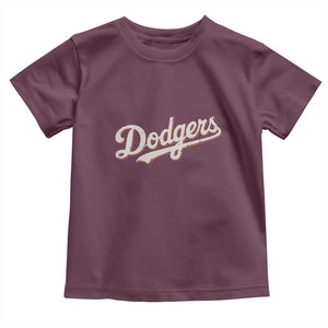 Vintage Retro Dodgers Name Toddler T Shirt Throwback Classic Style TS02 Maroon Print Your Wear