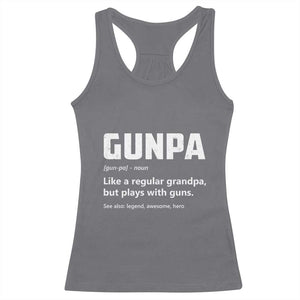 Cool Gun Grandpa Enthusiast Racerback Tank Top Funny Gunpa Definition Like A Regular Grandpa But Plays With Guns TS02 Charcoal Print Your Wear