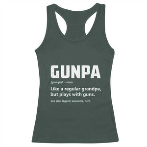 Cool Gun Grandpa Enthusiast Racerback Tank Top Funny Gunpa Definition Like A Regular Grandpa But Plays With Guns TS02 Dark Forest Green Print Your Wear