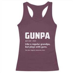 Cool Gun Grandpa Enthusiast Racerback Tank Top Funny Gunpa Definition Like A Regular Grandpa But Plays With Guns TS02 Maroon Print Your Wear