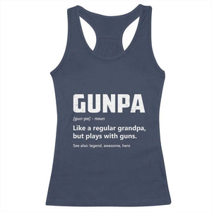 Cool Gun Grandpa Enthusiast Racerback Tank Top Funny Gunpa Definition Like A Regular Grandpa But Plays With Guns TS02 Navy Print Your Wear