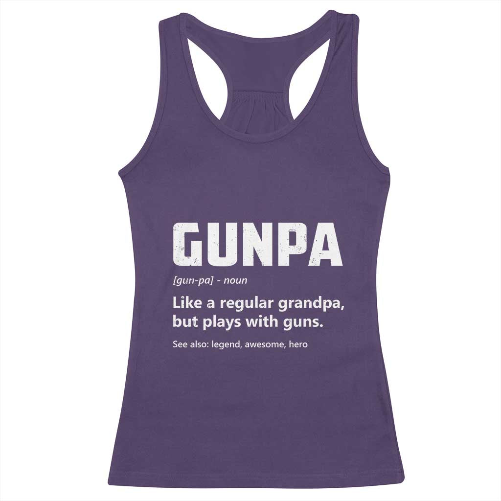 Cool Gun Grandpa Enthusiast Racerback Tank Top Funny Gunpa Definition Like A Regular Grandpa But Plays With Guns TS02 Purple Print Your Wear