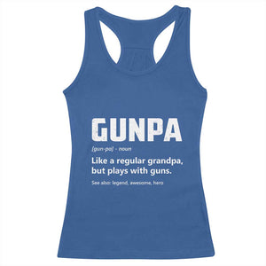Cool Gun Grandpa Enthusiast Racerback Tank Top Funny Gunpa Definition Like A Regular Grandpa But Plays With Guns TS02 Royal Blue Print Your Wear