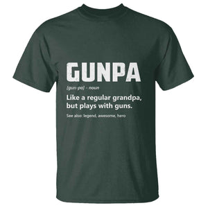 Cool Gun Grandpa Enthusiast T Shirt Funny Gunpa Definition Like A Regular Grandpa But Plays With Guns TS02 Dark Forest Green Print Your Wear