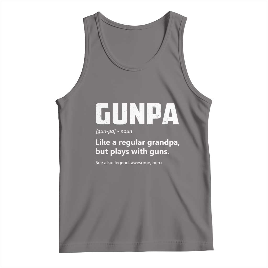 Cool Gun Grandpa Enthusiast Tank Top Funny Gunpa Definition Like A Regular Grandpa But Plays With Guns TS02 Deep Heather Print Your Wear