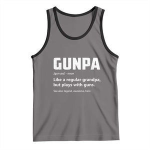 Cool Gun Grandpa Enthusiast Tank Top Funny Gunpa Definition Like A Regular Grandpa But Plays With Guns TS02 Deep Heather Black Print Your Wear