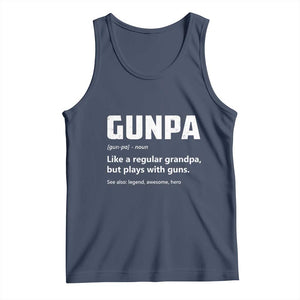 Cool Gun Grandpa Enthusiast Tank Top Funny Gunpa Definition Like A Regular Grandpa But Plays With Guns TS02 Navy Print Your Wear