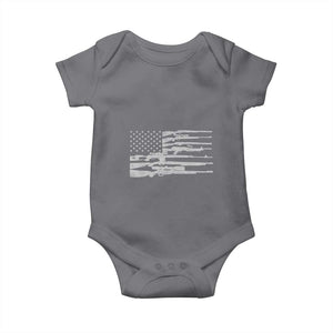 American Flag Rifle Firearm Baby Onesie Machine Guns 2A TS02 Charcoal Print Your Wear