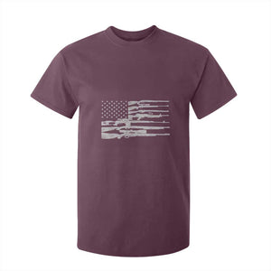 American Flag Rifle Firearm T Shirt For Kid Machine Guns 2A TS02 Maroon Print Your Wear