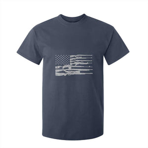 American Flag Rifle Firearm T Shirt For Kid Machine Guns 2A TS02 Navy Print Your Wear