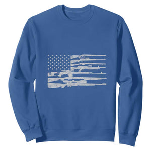 American Flag Rifle Firearm Sweatshirt Machine Guns 2A TS02 Royal Blue Print Your Wear
